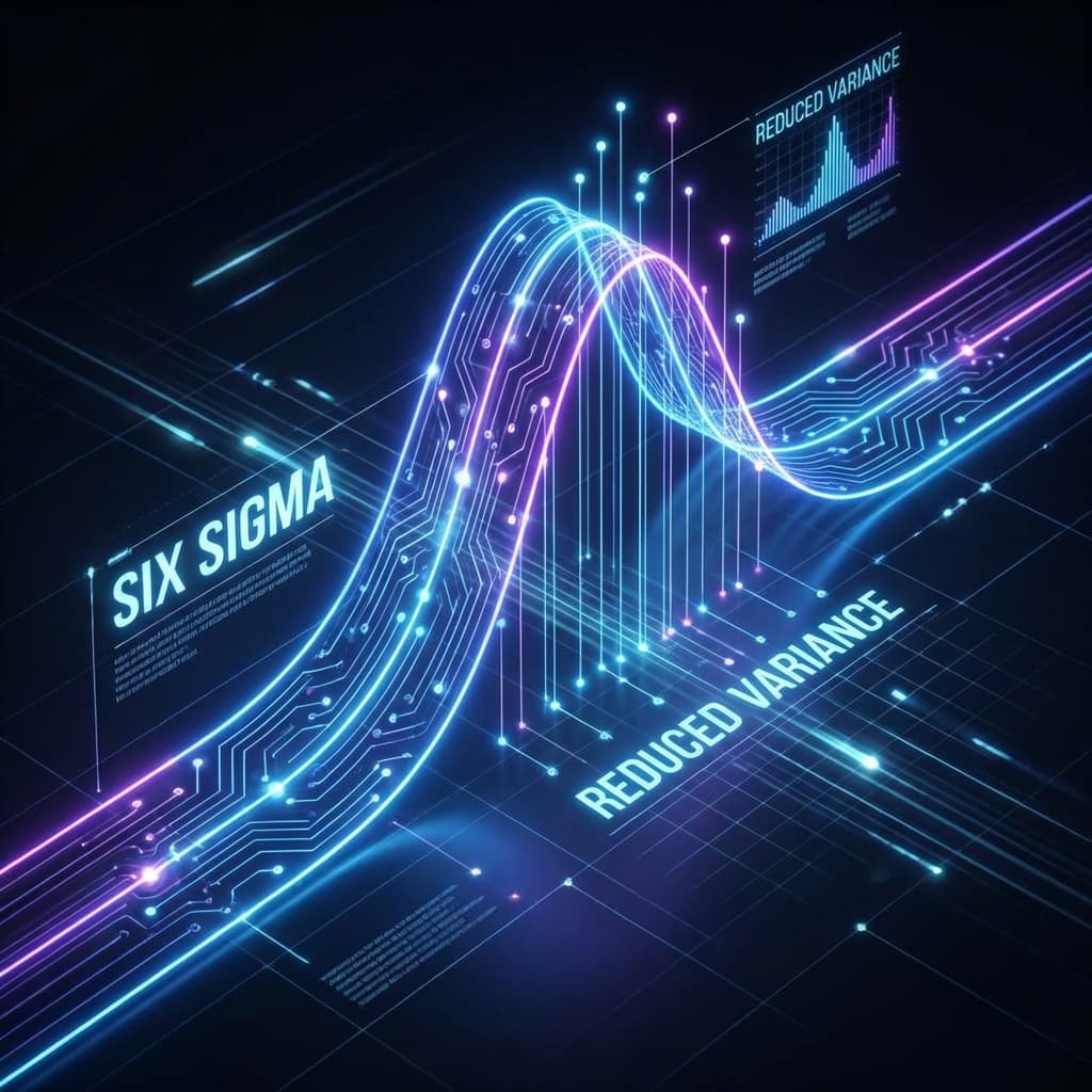 Schemat analizy problemu przechodzący od chaosu do uporządkowanego rozwiązania, symbolizujący metodę 5 Why.